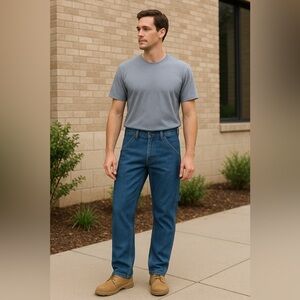 Uniqlo Med Wash Modern Work Utility Pants Jeans Hammer Loop EUC 30 x 30.5 #2470